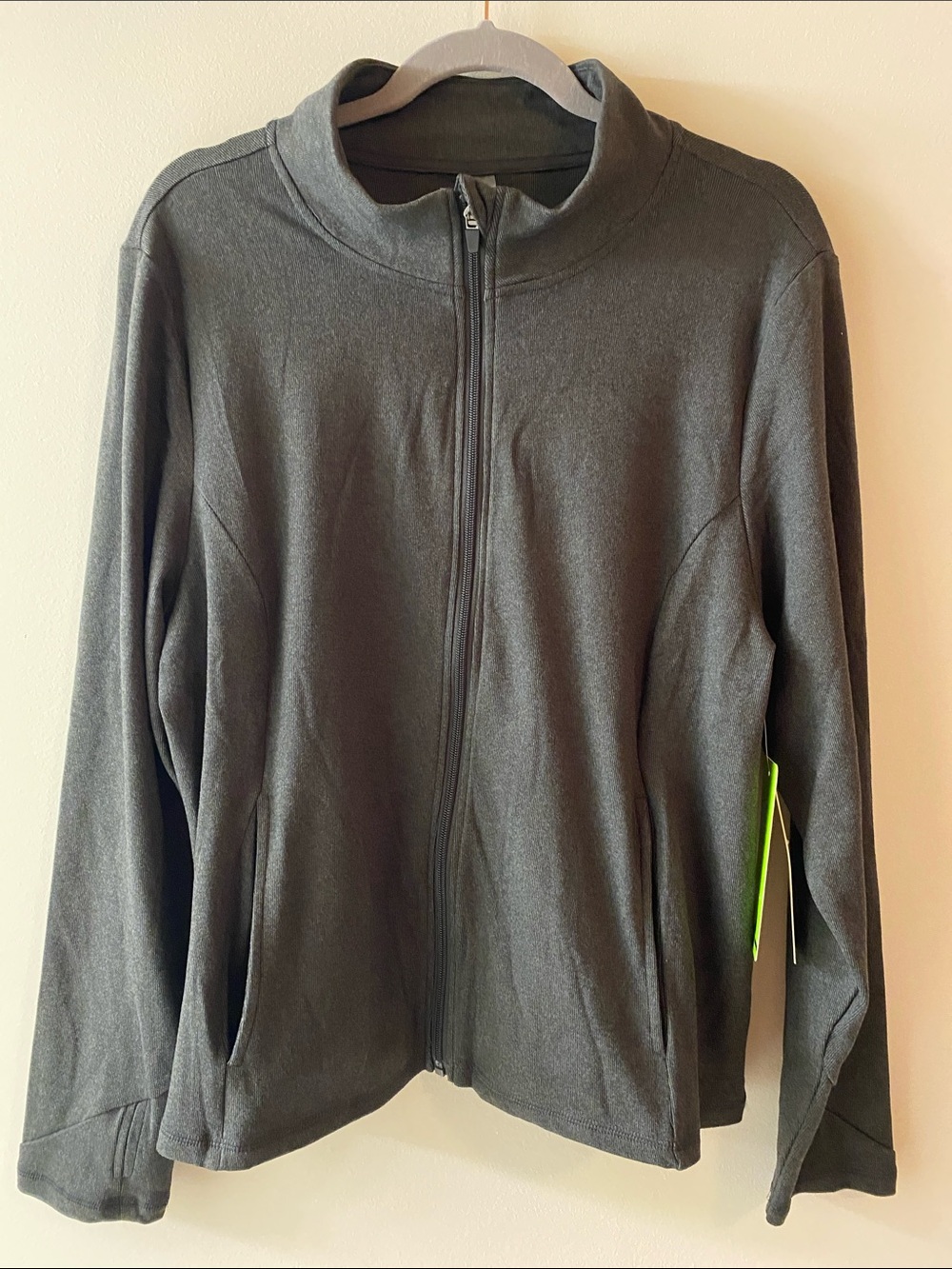 Nicole Miller Sport Women’s Full-Zip Sweater Jacket in Charcoal Gray